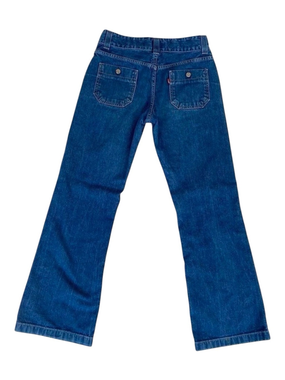 Vintage Levis jeans high rise wide legs side pockets distressed denim size 8